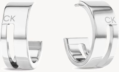 Calvin Klein Geometric Essentials Stainless Steel Cut-Out Detail Earrings 35000677