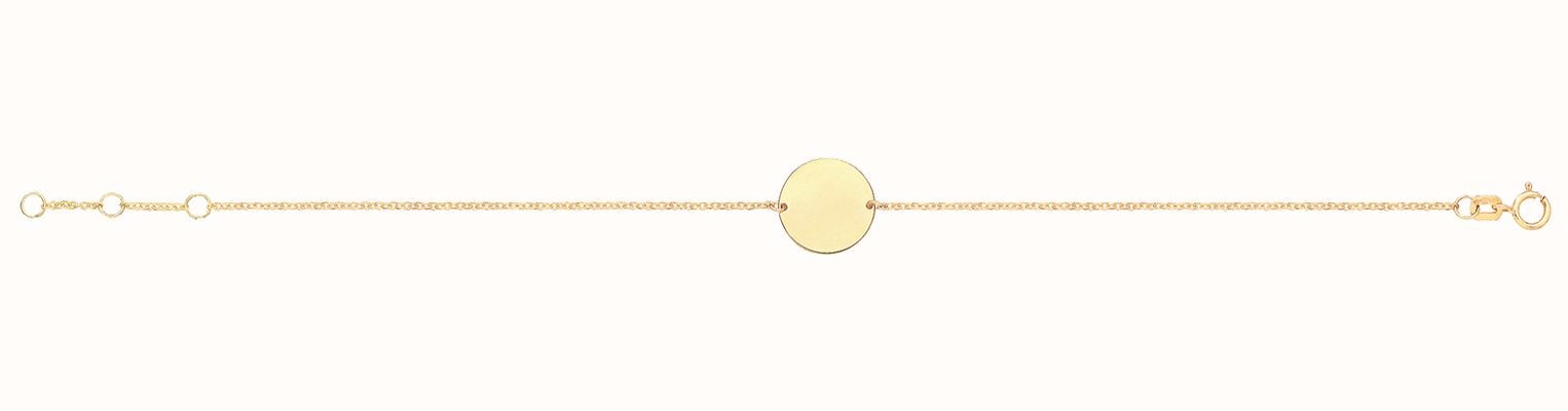 James Moore TH Ladies Yellow Gold 7" Disc ID Bracelet BR667