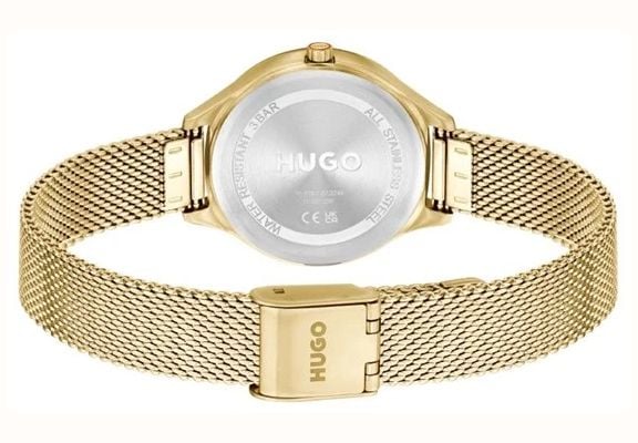 HUGO Gold Glossy Gold Dial Mesh Bracelet 1540188 - alternate view 3