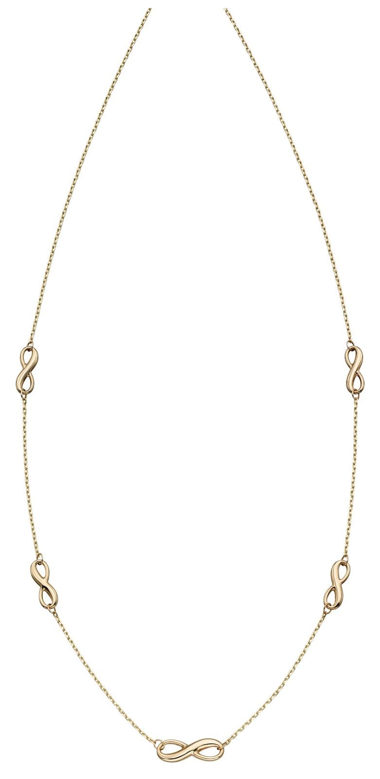 Elements Gold GN339 9k Yellow Gold Infinity Necklace 42.5 Jewellery