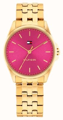 Tommy Hilfiger Jade (30mm) Hot Pink Dial / Gold PVD Stainless Steel Bracelet 1782854