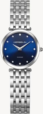 Herbelin Epsilon Diamond Quartz (28mm) Blue Sunray Dial / Stainless Steel Bracelet 17116B85