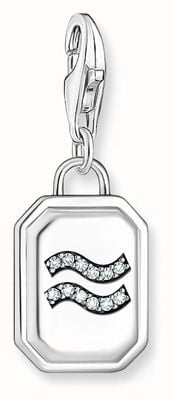 Thomas Sabo Silver Charm Pendant Zodiac Sign Aquarius With Zirconia 2143-643-21