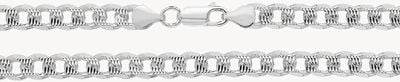 Sterling Silver Curb Pave Chain Bracelet 8" G1094/08