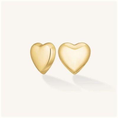 Rosefield Jewellery Puffy Heart Studs Stainless Steel JEPHG-J983