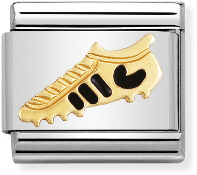 Nomination Classic Football Boot 18ct Gold & Steel Enamel Charm 030204/20