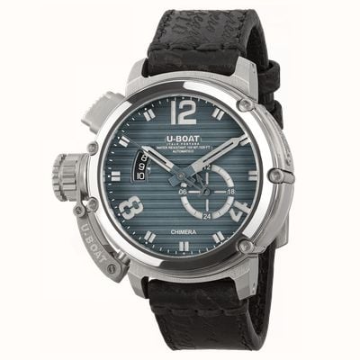 U-Boat Chimera SS Blu Limited Edition (46mm) Striped Blue Dial / Aged Black Leather Strap 9602