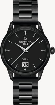 Certina DS-1 Big Date Powermatic 80 (41mm) Black Dial / Black PVD Stainless Steel Bracelet C0294263305100