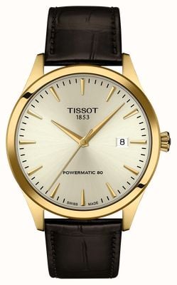 Tissot Classic Dream Powermatic 80 (40mm) Ivory Dial / Dark Brown Leather Strap T1584073626100