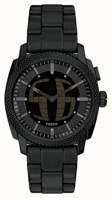 Fossil Machine Big-Tic Dual-Display (41mm) Negative Display Dial / Black PVD Stainless Steel Bracelet FS6156