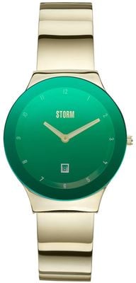 STORM LUCKI GOLD LAZER GREEN (33mm) Lazer Green Dial / Gold PVD Stainless Steel Bracelet 47559/GD/GN
