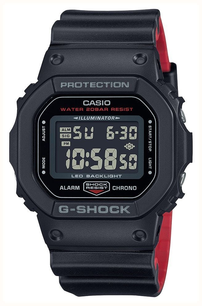 Casio G Shock Core 5600 LED 48.9mm Digital Dial Black Bio Based Resin Strap DW 5600UHR 1ER