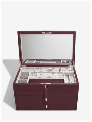 Stackers Large Luxury Jewellery Box Burgundy 76989