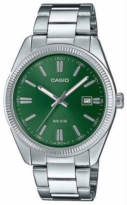 Casio MTP Series Analogue Quartz (38.5mm) Forest Green Sunray Dial / Stainless Steel Bracelet MTP-1302PD-3AVEF