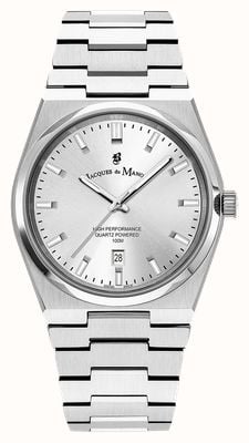 Jacques Du Manoir Horizon Three-Hand Date Quartz (41mm) Silver Dial / Stainless Steel Bracelet JWG03501