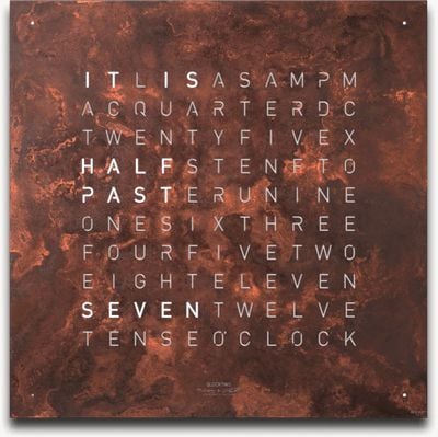 QLOCKTWO EARTH 45 CREATOR'S EDITION RUST (English) - RAL 9005 Black QT4ENRT-UK BLACK
