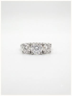 Bass Jewellery Platinum Trilogy Ring Lab Grown Diamond Ring 2.50cts D Vs1 J96666