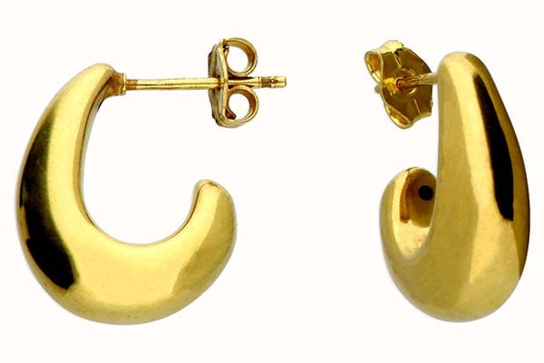Gold Plated Curved Pear Shape Earrings H6659/Y