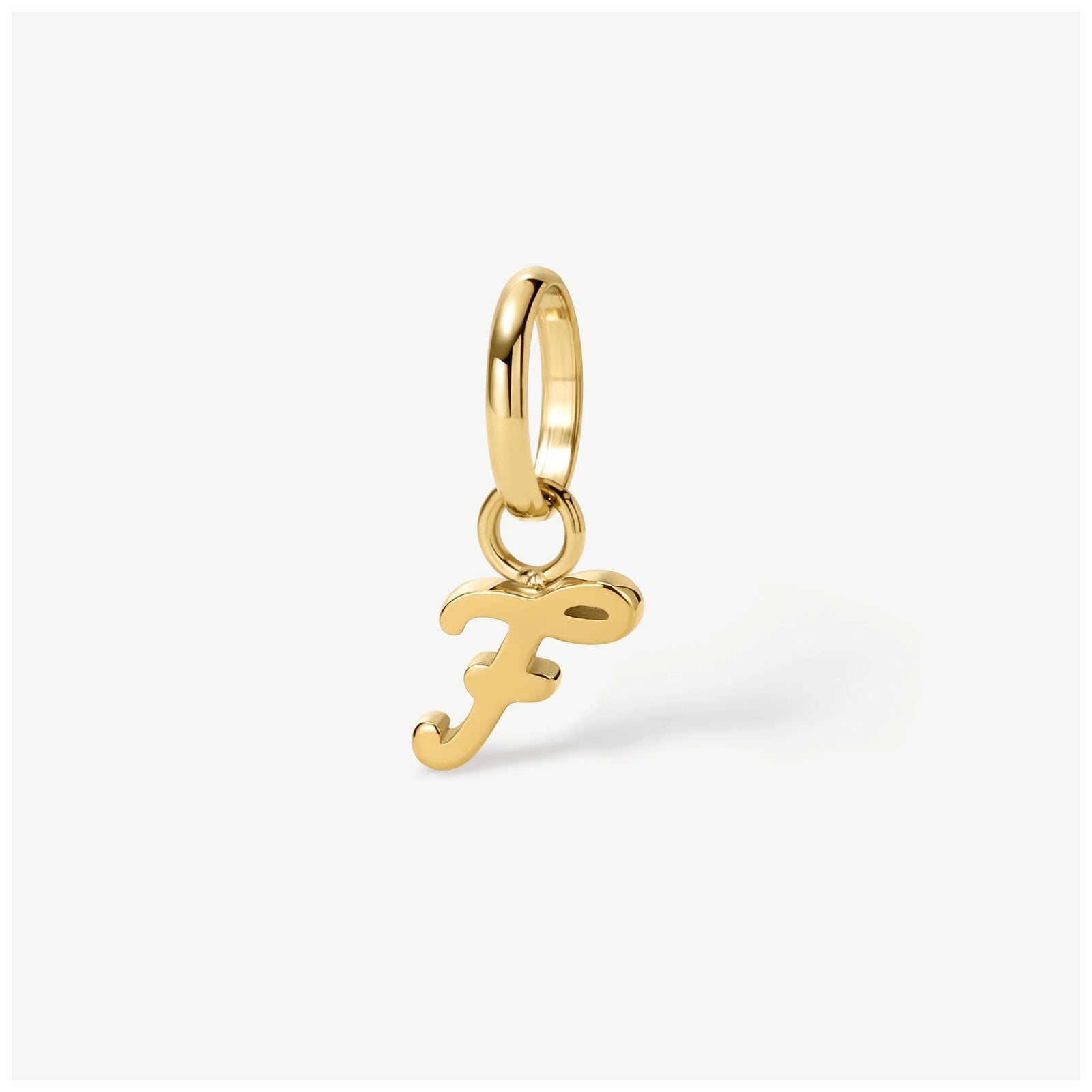 D.LOUISE CH-39-06 Gold Tone Mini Italic Initial Charm - F Jewellery