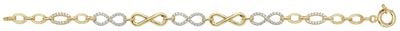 Treasure House Women's 9ct Yellow Gold 7.5 Inches Cubic Zirconia Infinity Bracelet BR597