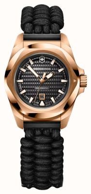 Victorinox I.N.O.X. Small Automatic (32mm) Black Patterned Dial / Black Paracord Strap 242025.1