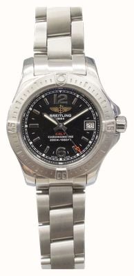 Pre-owned Breitling Colt Quartz Chronometre (33mm) Black Dial / Stainless Steel Bracelet Watch J74196