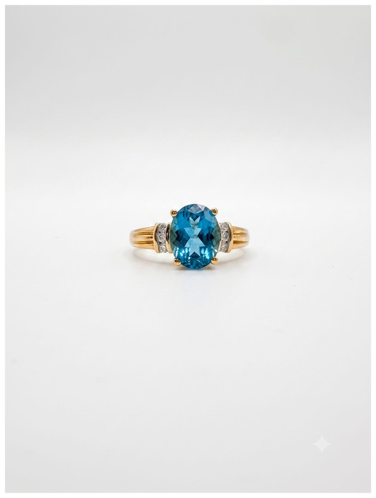 James Moore J93660 18ct Yellow Gold Blue 1.75ct Topaz And 0. Jewellery