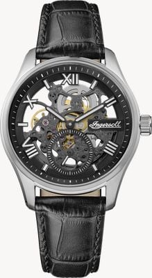 Ingersoll THE MAVERICK Automatic Small-Seconds (40mm) Black Skeleton Dial / Black Leather Strap I17401