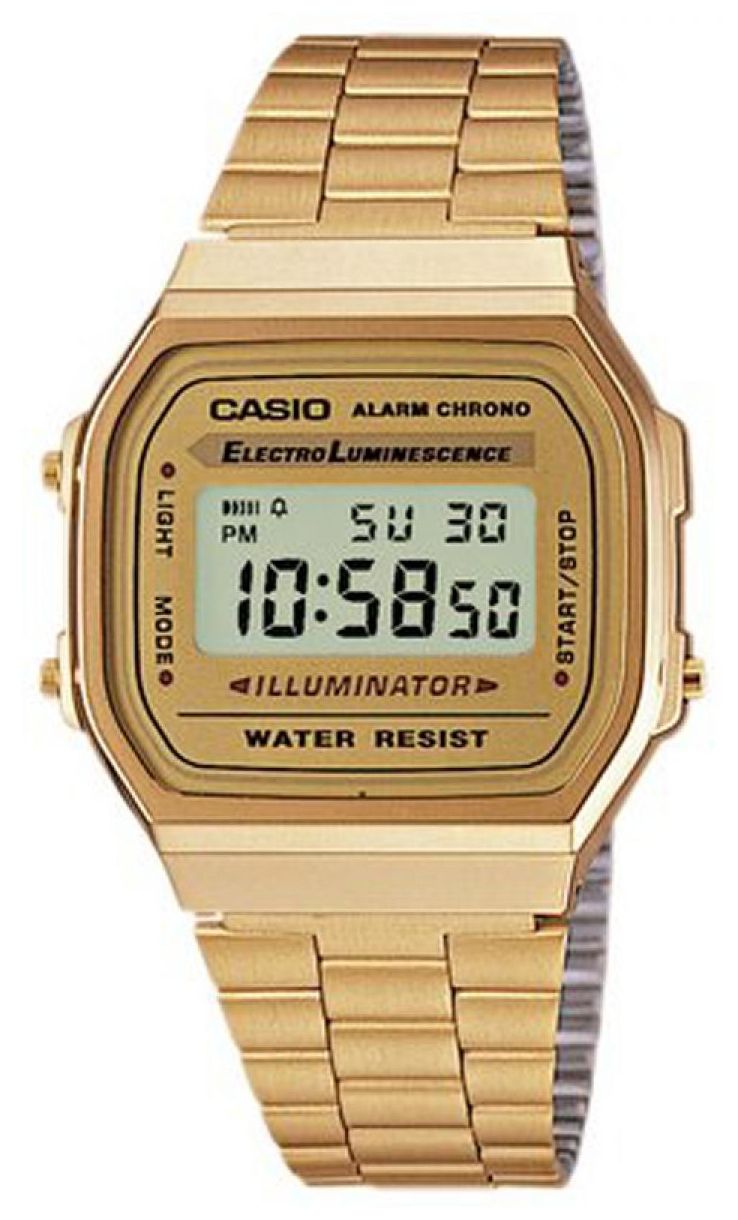 Casio A168WG-9EF Unisex Gold Plated Retro Digital Collection Watch