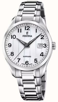 Festina Swiss Made Classic Quartz (37.5mm) White Dial / Stainless Steel Bracelet F20026/1