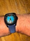 Customer picture of MIDO Multifort TV Big Date Automatic (40mm) Blue Gradient Dial / Blue Hybrid Leather Strap M0495263704100