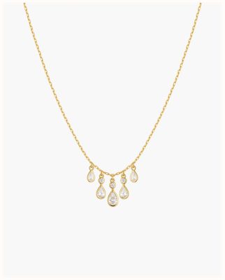 Ania Haie Gold Bezel-Set Teardrop Cascade Necklace N076-04G