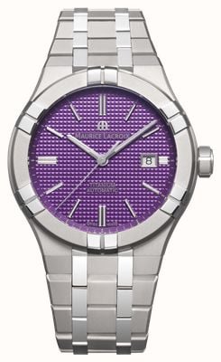 Maurice Lacroix Aikon Automatic Titanium (42mm) Purple Clous De Paris Dial / Titanium Bracelet AI6008-TT032-430-1