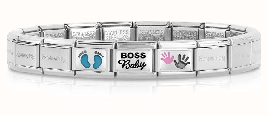 Nomination Composable BOSS BABY Bracelet (3 links + Stainless Steel Base Bracelet) BOSSBABY-NOM