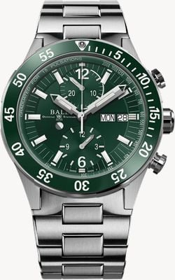 Ball Watch Company Roadmaster Rescue Chronograph 41mm | Limited Edition | Green Dial | Stainless Steel Bracelet DC3030C-S2-GR