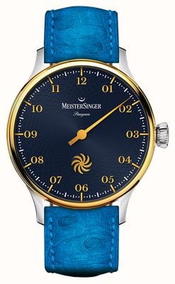 MeisterSinger Pangaea Automatic (40mm) Deep Blue Fermata Dial / Blue Leather Strap PDS917GLG-SF014