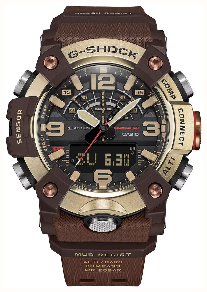 Casio G-Shock Mudmaster MASTER IN HORIZON GOLD (51.3mm) Black Dial / Brown Resin Band Watch GG-B100XMH-5AER - alternate view 3
