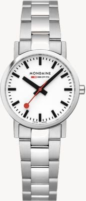 Mondaine Women's Classic (30mm) White Dial / Stainless Steel Bracelet A658.30323.11SBJ