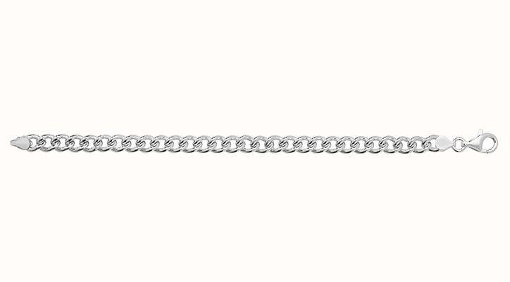 James Moore TH Silver Ladies Curb Bracelet G2640