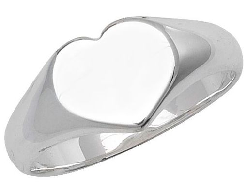 James Moore TH G7397/I Silver Babies Heart Signet Ring Size Jewellery