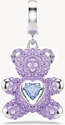 Swarovski Idyllia Charm Mixed Cuts, Teddy, Purple, Rhodium Plated 5745610