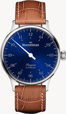 MeisterSinger Pangaea Automatic (40mm) Sunburst Blue Dial / Brown Leather Strap PM9908