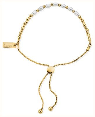 ChloBo TREASURES OF BALI Cherished Moments Adjustable Pearl Bracelet - 18ct Gold Plated GBARP