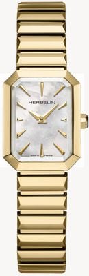 Herbelin Octogône Quartz (20.4mm) Mother-of-Pearl Dial / Gold PVD Stainless Steel Bracelet 17556BP1N19