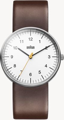 Braun BN0021 Classic Quartz (38mm) White Dial / Brown Leather Strap Watch BN0021WHBRG