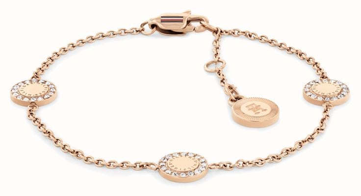 Tommy Hilfiger Women's Mini Crystals Rose Gold-Tone Stainless Steel Bracelet 2780906