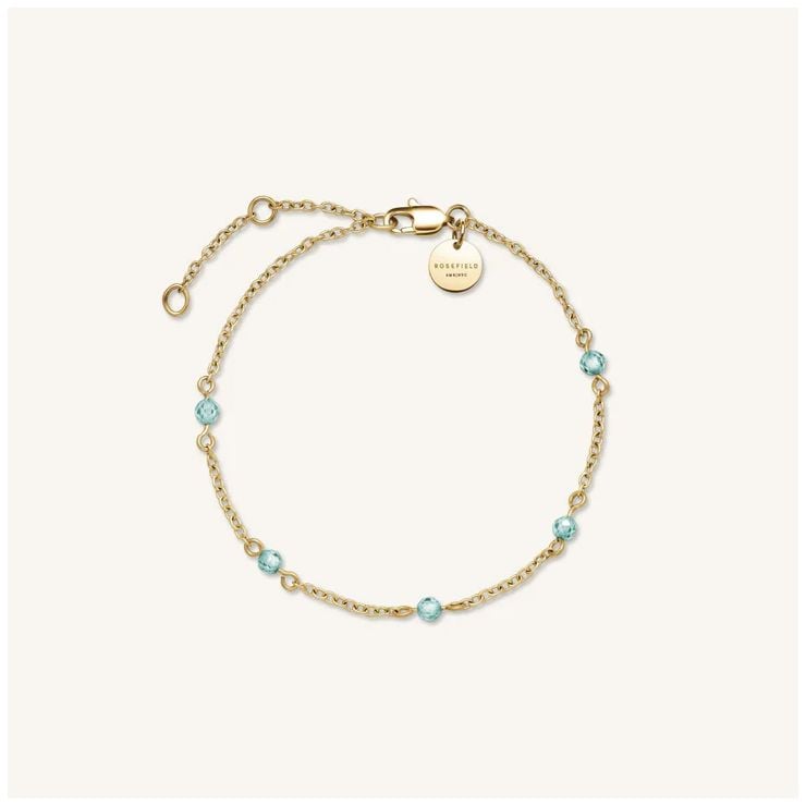 Rosefield Jewellery JBBSG-J814 Gold Plated Blue 5 Stone