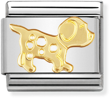 Nomination Classic Dog 18ct Gold & Steel Charm 030112/23