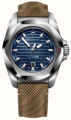 Victorinox I.N.O.X. Automatic (41mm) Blue Guilloché Dial / Hybrid Wood Strap + Blue Rubber Strap 242018.1