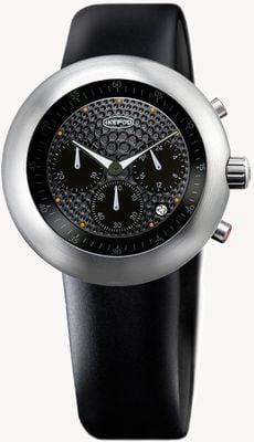 IKEPOD CHRONOPOD Black Beauty 004 (44mm) Black Dial / Black Silicone Strap C004-SI-LB